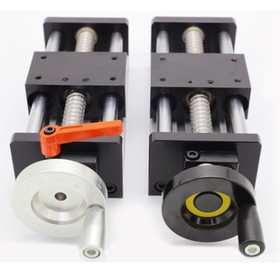 滑台模组手摇手动款EBNH精密滚珠丝杆十字直线导轨升降台带刻度尺