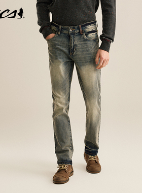 【商场同款】MCS男装源自万宝路春季水洗牛仔裤美式复古直筒长裤