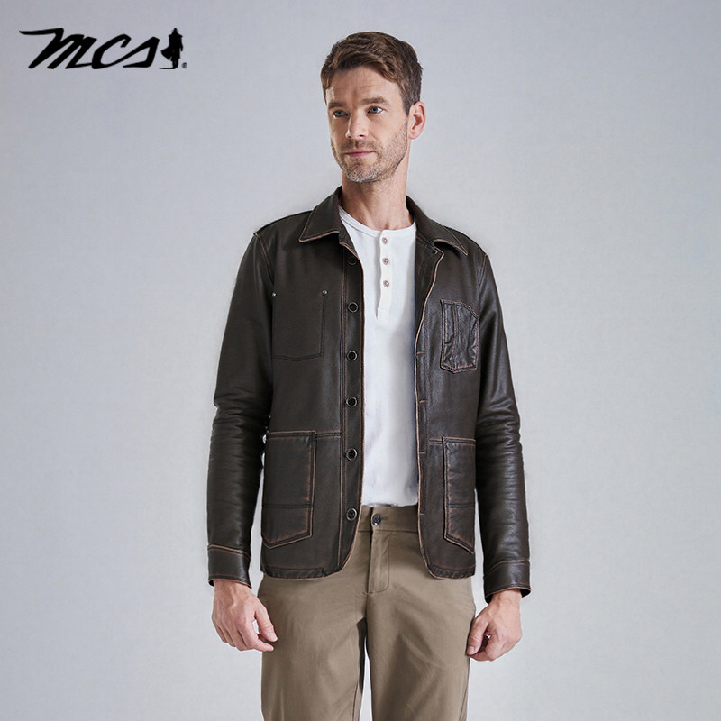 擦色工装款美式复古风牛皮