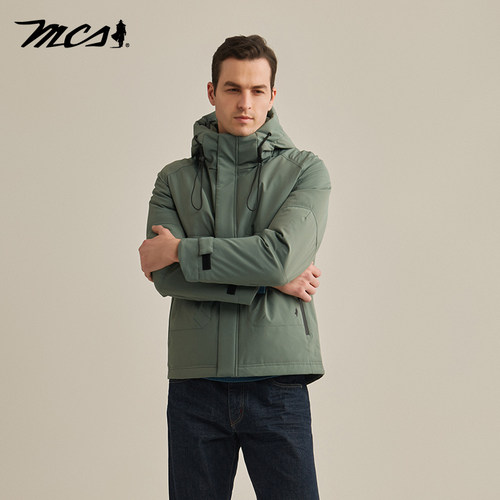 休闲纯色90白鸭绒羽绒服男