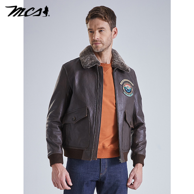 MCS植鞣绵羊皮G-1飞行员羽绒皮衣