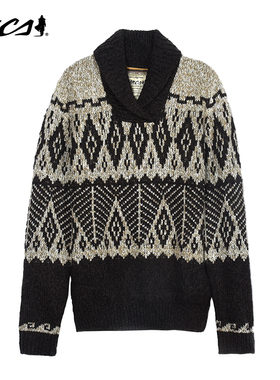 MCS男装源自万宝路秋季男士保暖长袖针织衫外套中国风潮流毛衣男