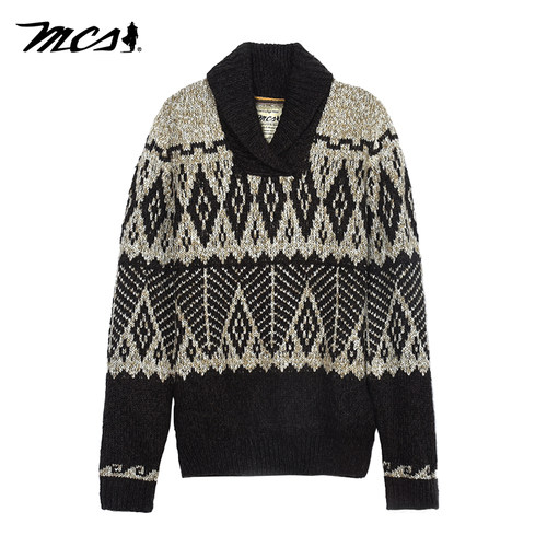 MCS中国风潮流保暖长袖针织外套