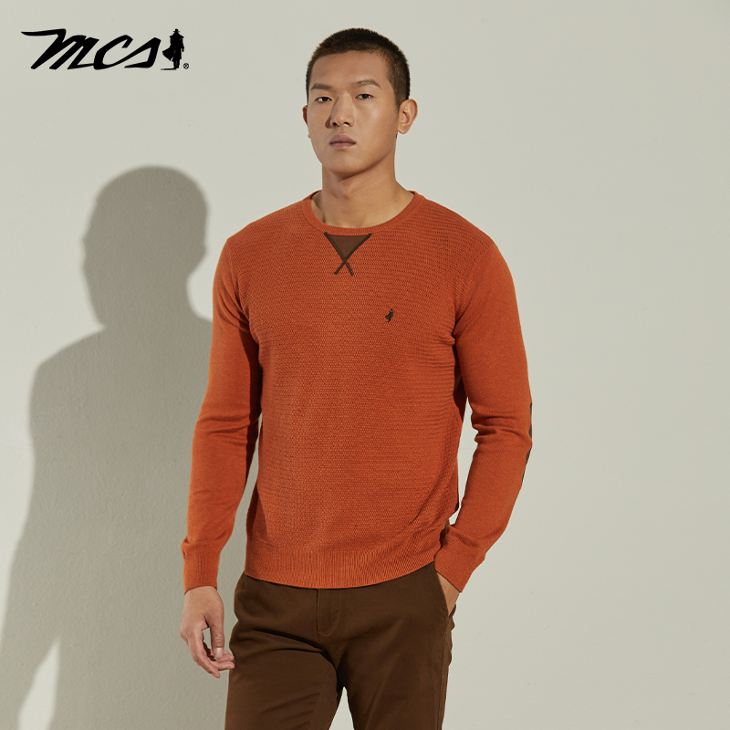 MCS美式时尚领花纱针织衫