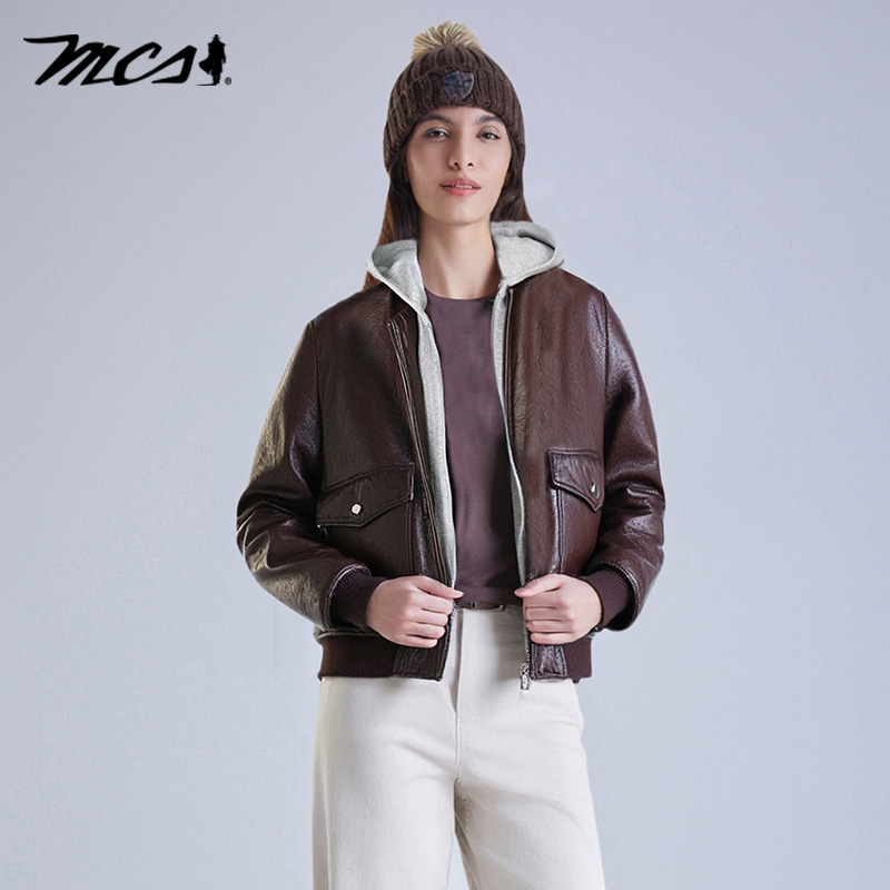 MCS源自万宝路女款飞行员皮衣