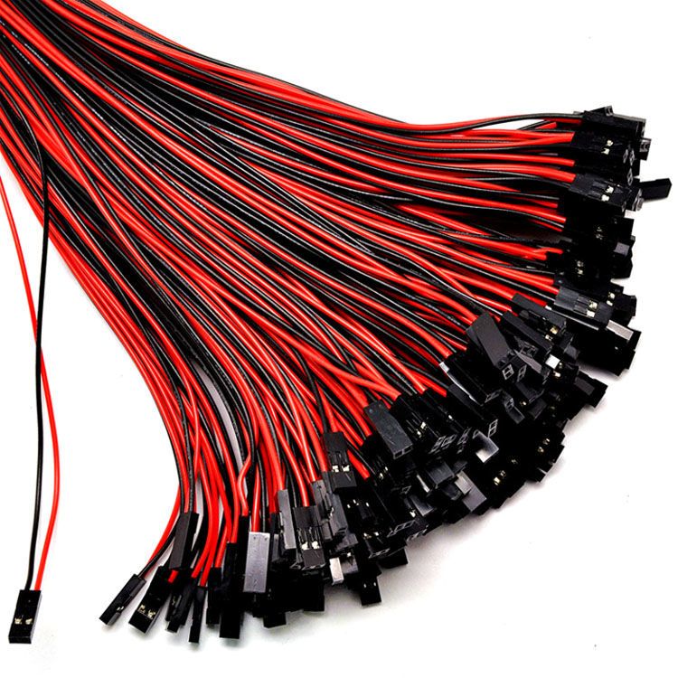 2.54mm单头2P杜邦线母头线10/20/30CM长红黑测试线排线连接线加工