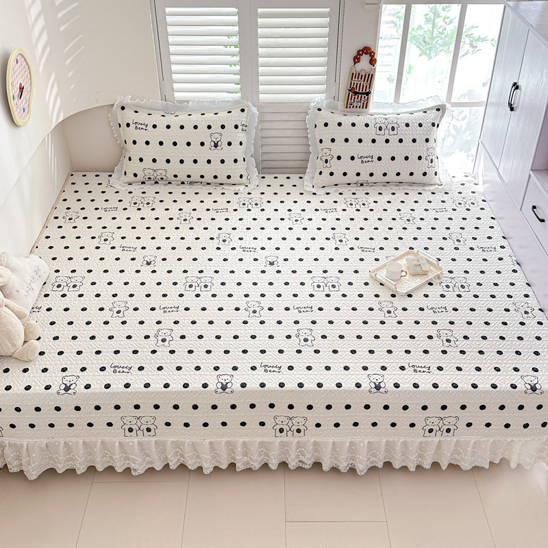 防滑纯棉床盖四季通用全棉床单