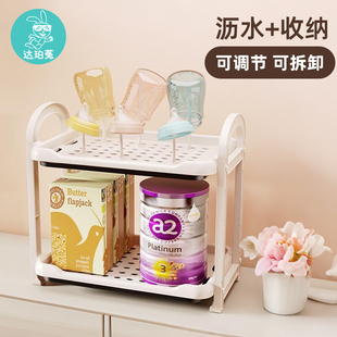 奶瓶置物架婴儿奶粉辅食餐具收纳柜婴儿碗筷水杯沥水晾干架收纳盒