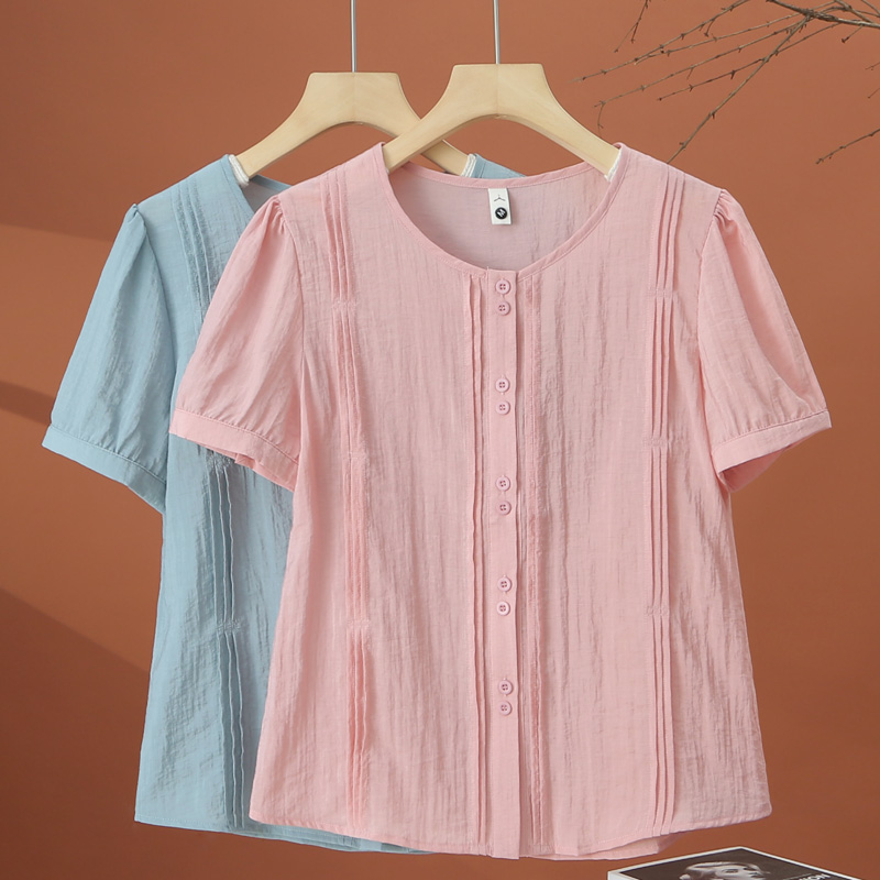 設計感短袖襯衫女夏季薄款