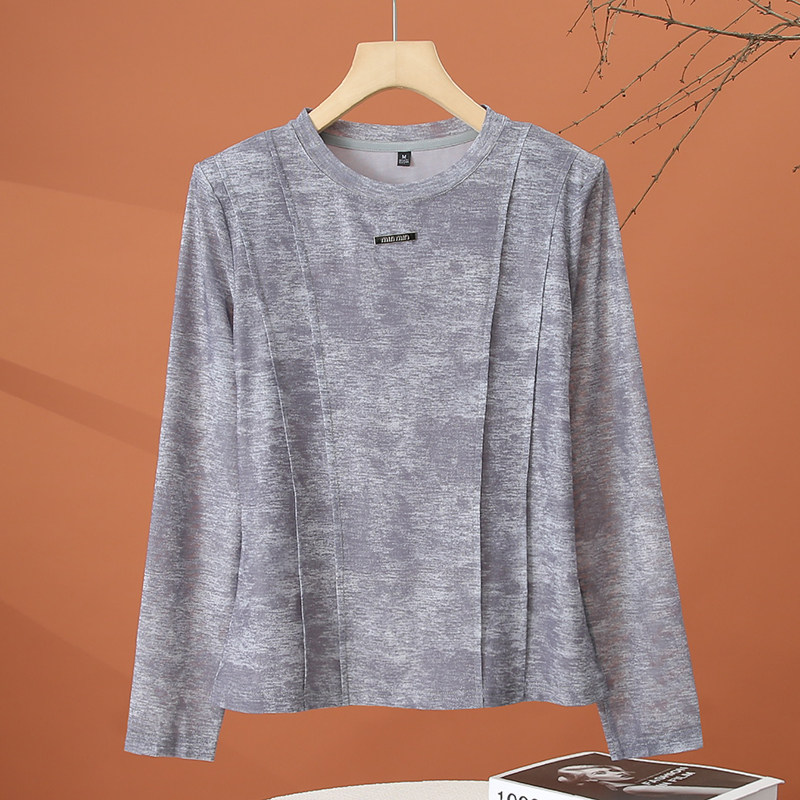 春季长袖扎染t恤女2026新款洋气时尚小衫设计感显瘦短款女士上衣