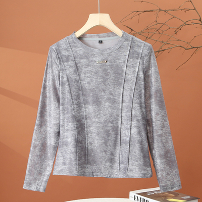 秋季长袖扎染t恤女2025新款