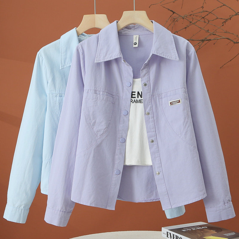 长袖衬衫外套女2026春季新款小个子时尚洋气减龄修身短款女士上衣