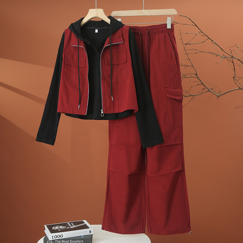 时尚工装套装女春季2026新款洋气减龄休闲女士连帽卫衣马甲三件套,女装/女士精品,时尚套装,淘宝优惠券,粉丝福利购,淘宝优惠卷
