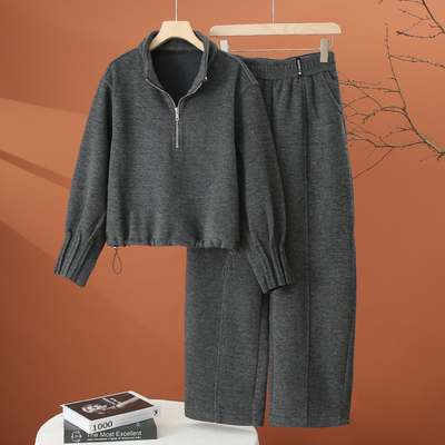 加绒休闲时尚套装女秋冬季