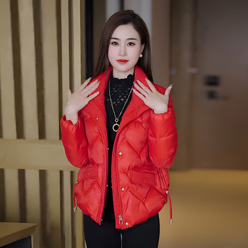 缪真常规韩版宽松立领棉衣女