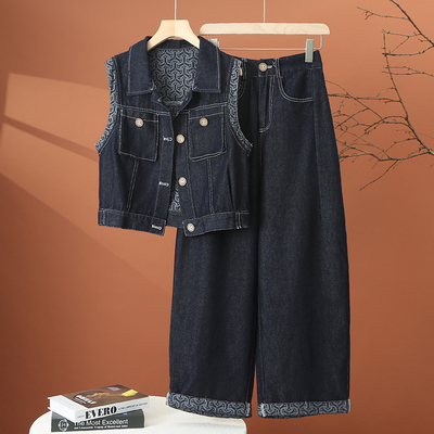 时尚牛仔套装女2025年新款秋季