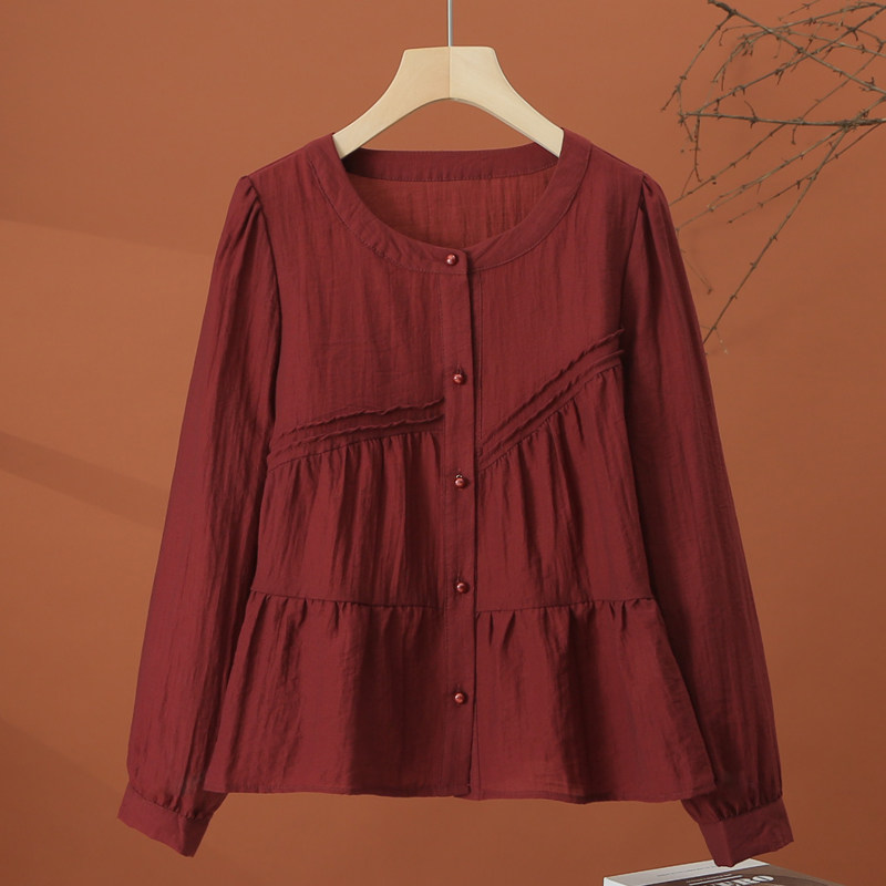 设计感长袖衬衫女早春2026新款女装春装洋气小衫时尚宽松女士上衣