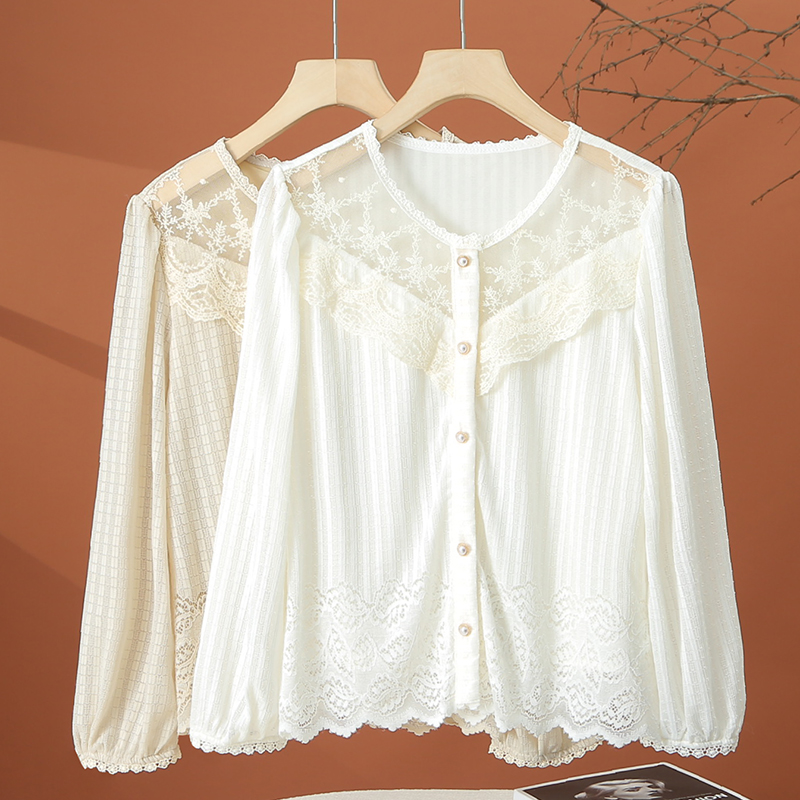 设计感长袖拼接衬衫女秋季