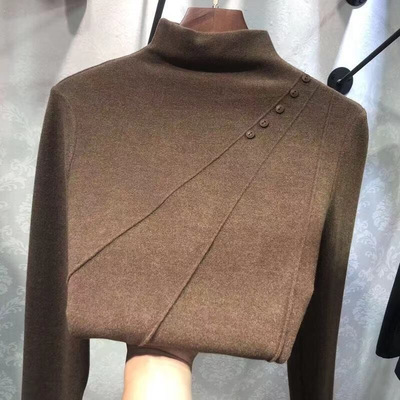 双面德绒打底衫女秋冬半