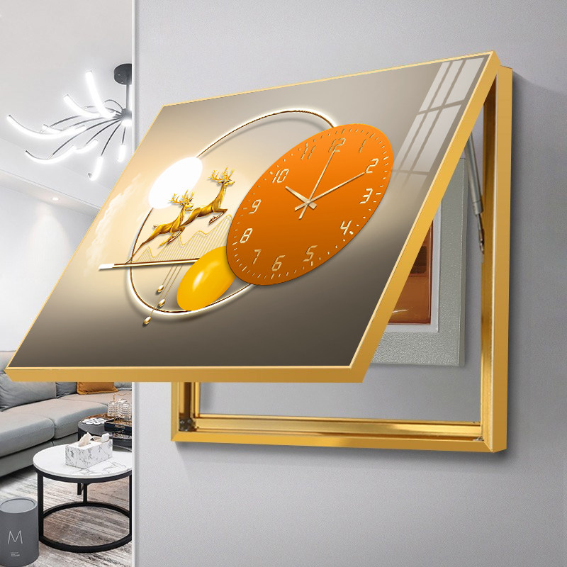 装饰画电表箱带时钟钟表