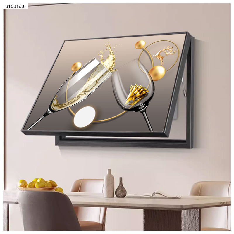 现代轻奢电表箱装饰画酒杯配电箱多媒体盒遮挡挂画弱电源电闸盖板图片