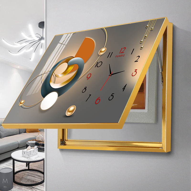 电表箱装饰画带钟表挂画遮挡捷翱