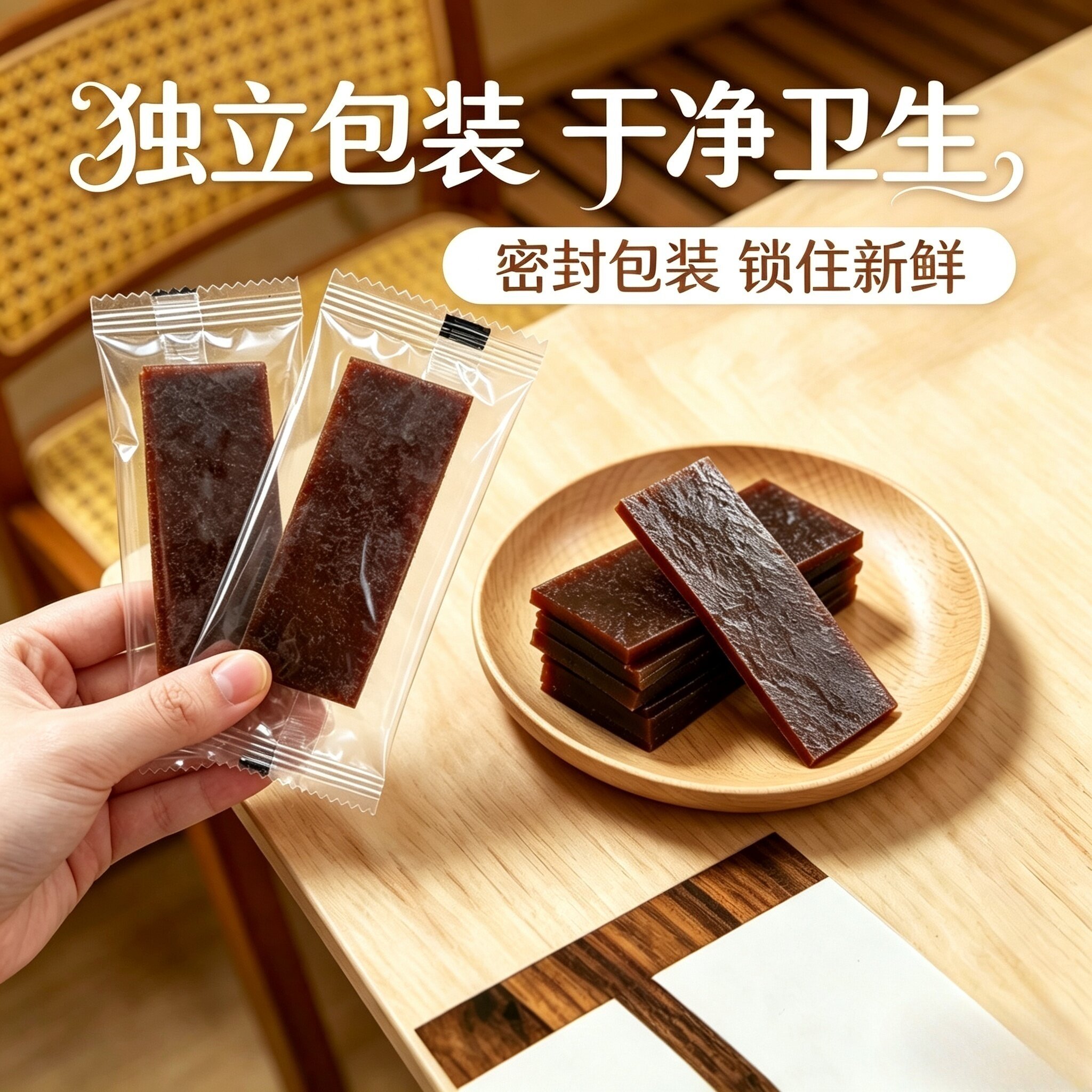 苹果草莓片厚切无蔗糖酸甜软糯开胃消食独立包装即食休闲零食果脯