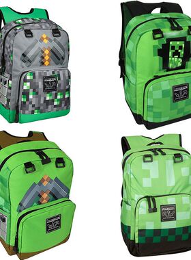 我的世界学生书包背包苦力怕末影龙钻石镐儿童休闲时尚潮流双肩包