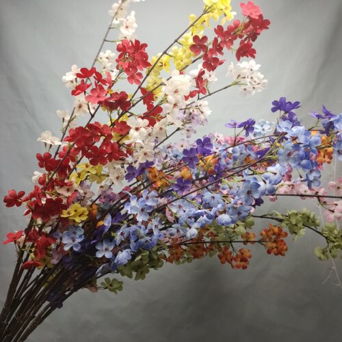 厂家批发高枝梨花仿真花婚庆路引花挑高拱门插花线条型装饰花假花