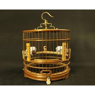 山雀绣眼小熊猫鸟蜂鸟黄豆鸟黄藤鸟竹制鸟笼竹子抽拉底杂雀鸟笼