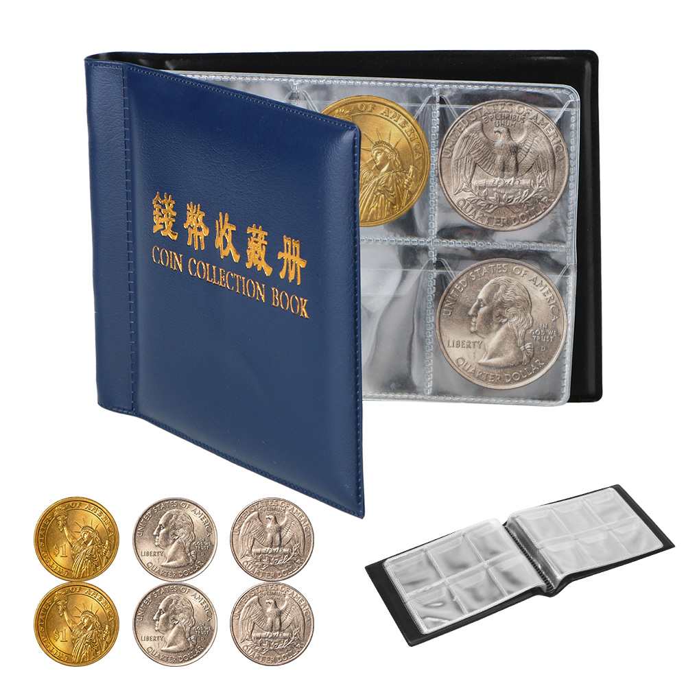；60 Pockets Coin Collection Book Coin Storage Bag Gifts Sta