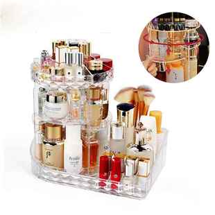 360 Box Degree Rotating Rack Cosmetic Makeup Storage