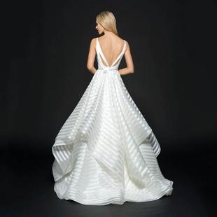 dress wedding simple white luxury light train small