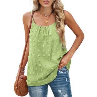 Sleeveless Camisole Adjustable Neck Pom for Ladies Top