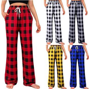 home for pajama plaid elastic pajama trousers men pants
