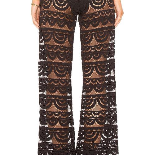 Lace for thin straight hook nine-point plus pants women