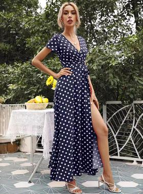 and fold sexy dress fashion simian round waist long