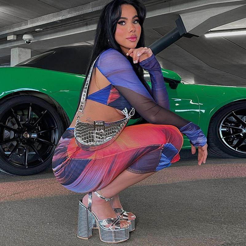 women for suits two-piece suits skirt hip-wrapped lace-up