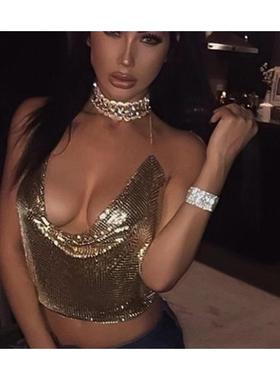 sexy clubwear crop tops for women shiny raves music
