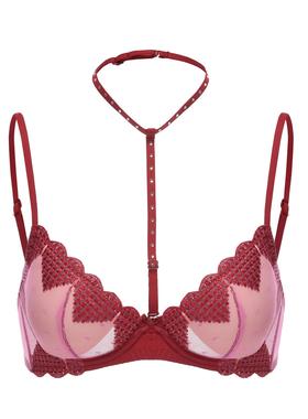 halter gathered neck three set net piece one bra embroidery