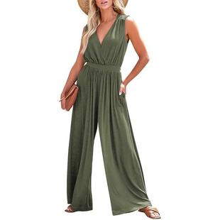 jumpsuit detail elegant leg fashion wide pocket color