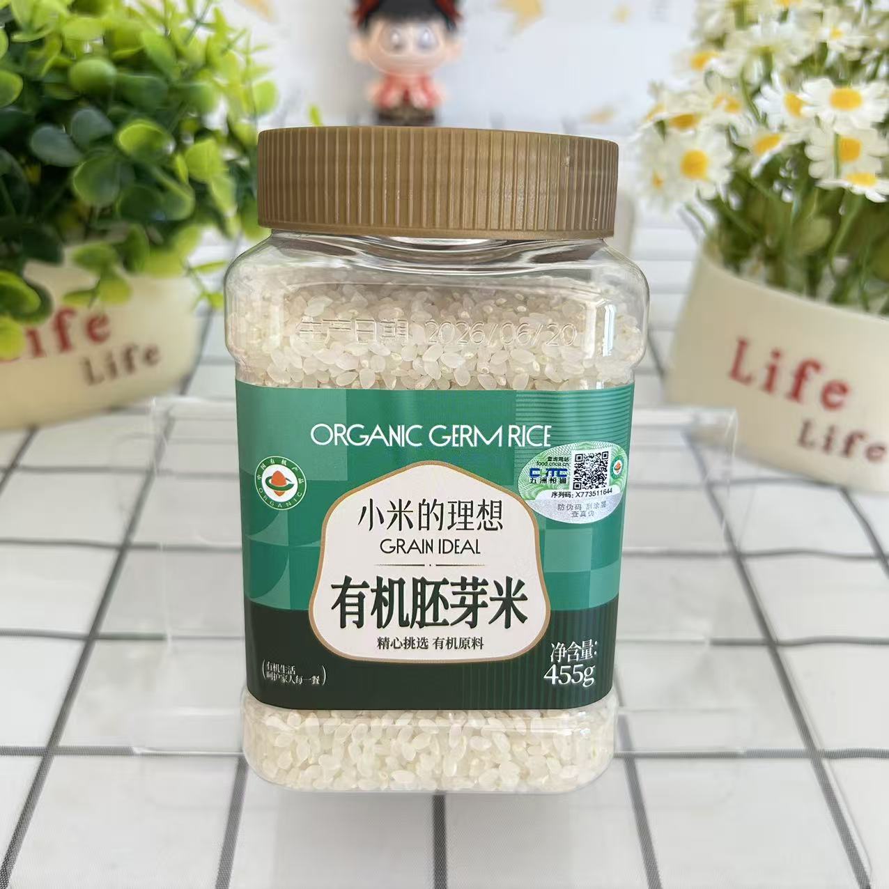 小米的理想有机胚芽米罐装