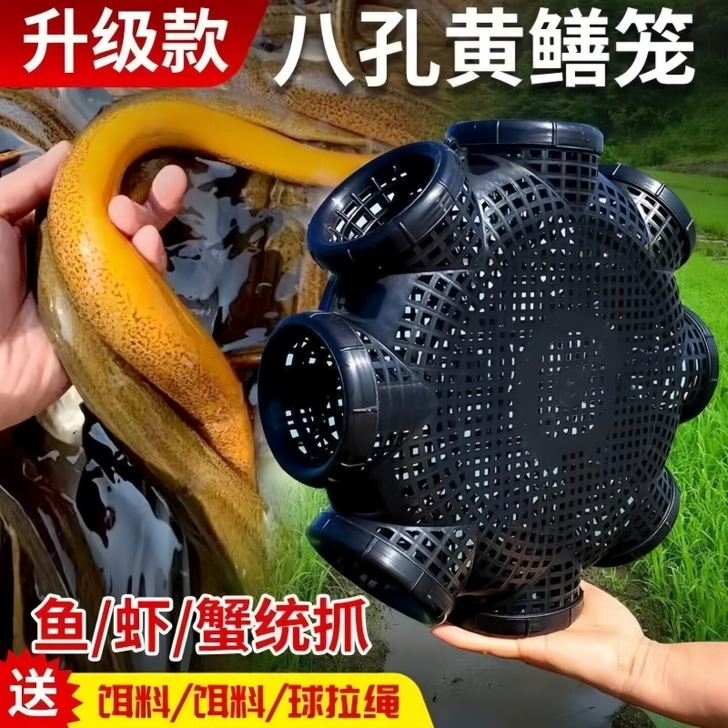 8孔黄鳝笼子捕鱼笼鳝鱼泥鳅笼虾笼抓鱼笼装鱼篓花篮网倒须抓螃蟹