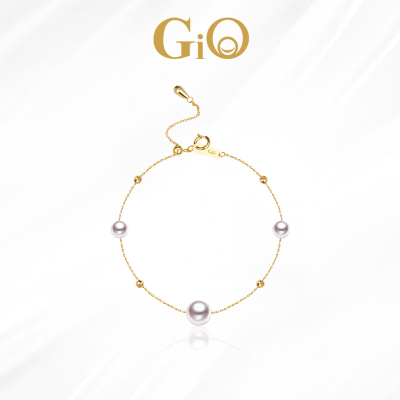 GiO珠宝 Akoya海水珍珠满天星项链手链18K金淡水珍珠锁骨链女