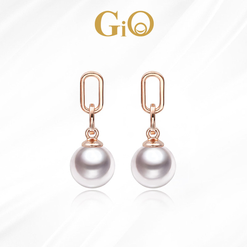 GiO珠宝 18K金Akoya海水珍珠耳钉珍珠耳饰耳坠轻奢高级感耳环,珠宝/钻石/翡翠,耳饰,淘宝优惠券,粉丝福利购,淘宝优惠卷