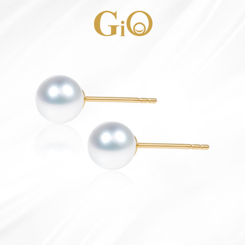 GIO天然淡水珍珠18K金耳钉