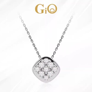 GiO珠宝18K金项链真钻钻石锁骨链吊坠女颈饰珠宝礼物灵动