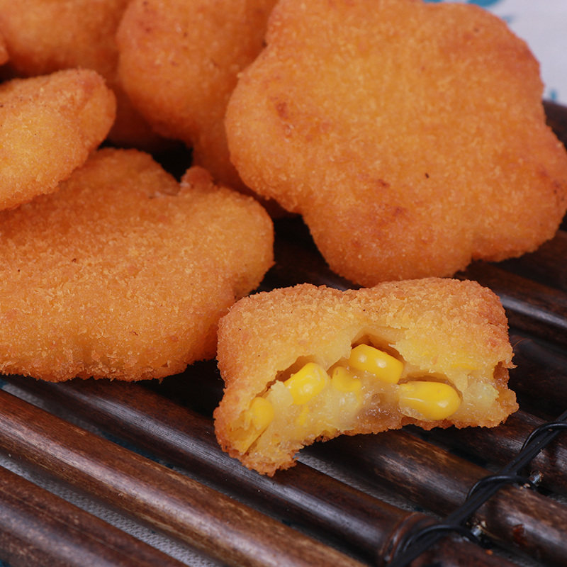 禾丰玉米布丁酥茶点小吃适合晚上吃的零食半成品星型休闲食品4斤