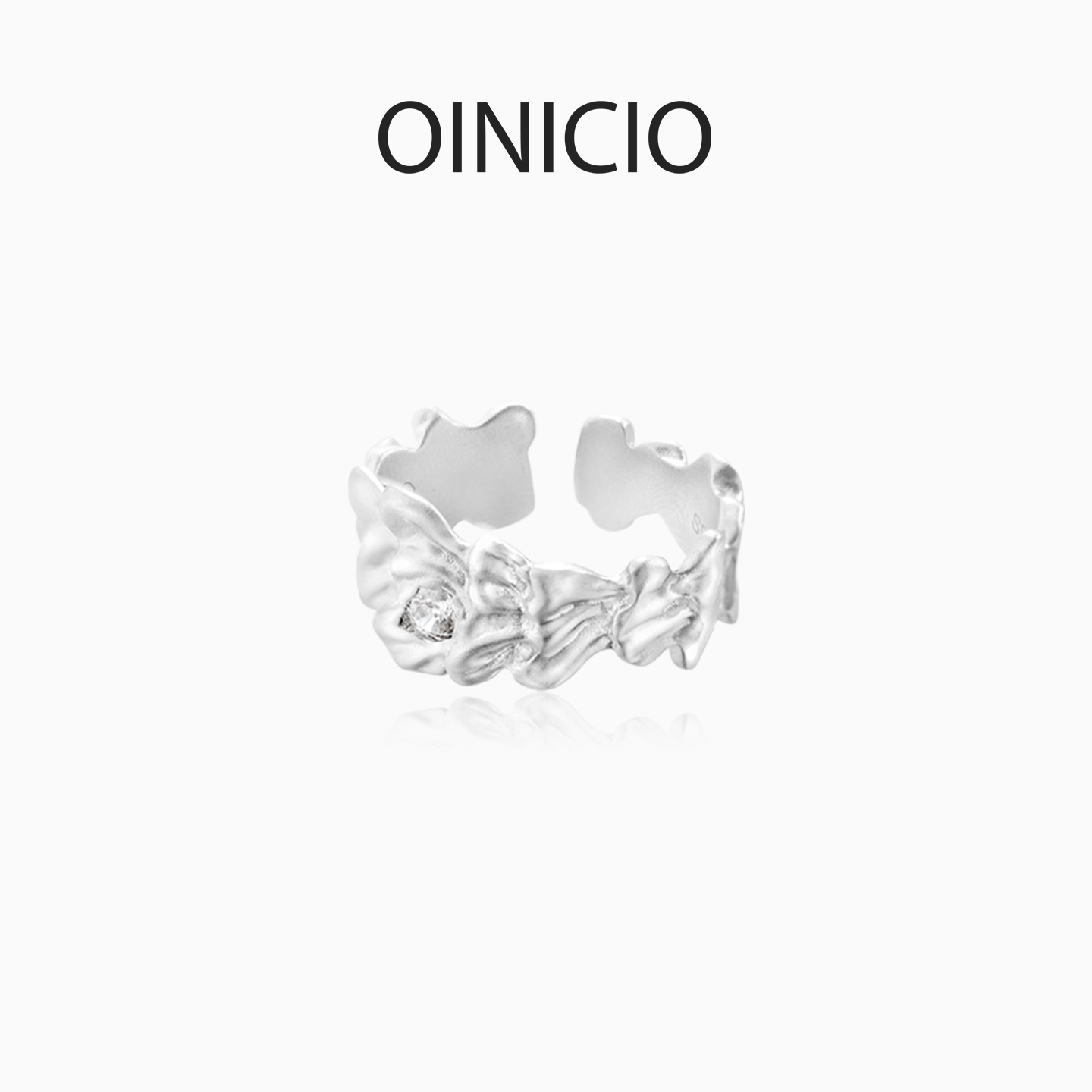 OINICIO初印925银喷砂珊瑚戒指