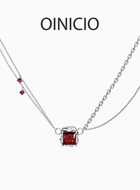 [刘耀文同款]OINICIO初印我系列S925银红色立方氧化锆项链锁骨链